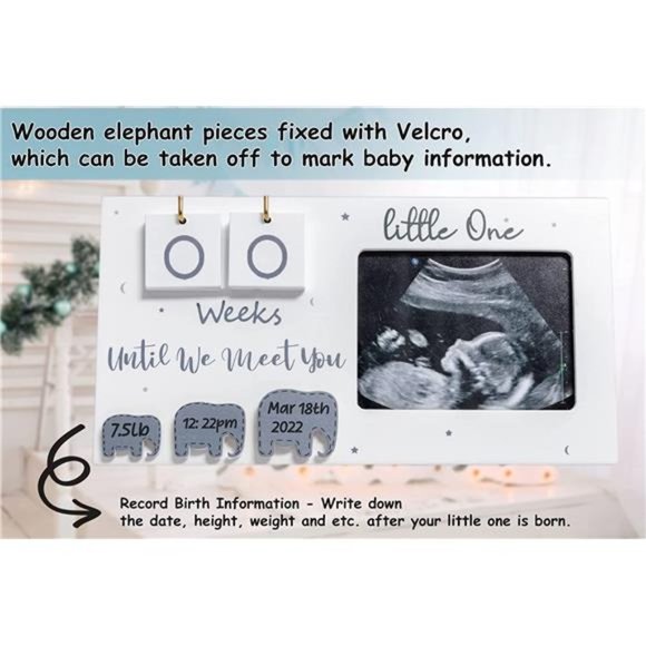 Sonogram Picture Frame, Ultrasound Photo Frame with Baby Countdown Weeks - Picture 3 of 6